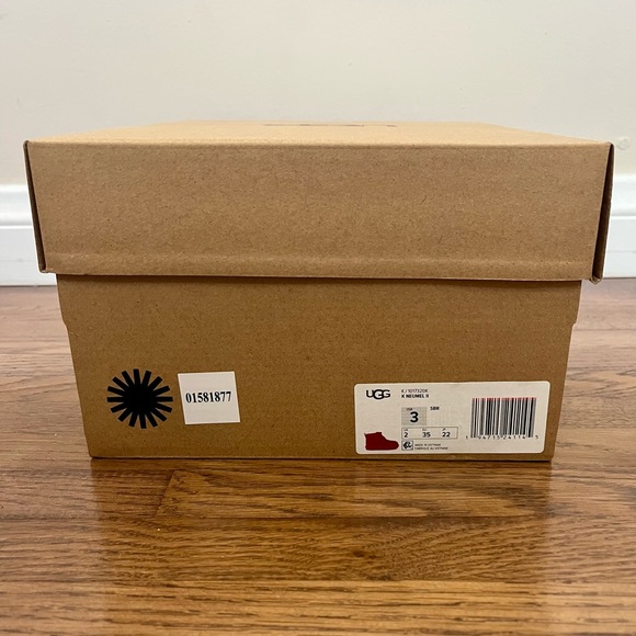 NEW w/Box UGG Kids Unisex nuemel ii Chukka Boot Samba Red Leather Suede Size 3 - Picture 12 of 16